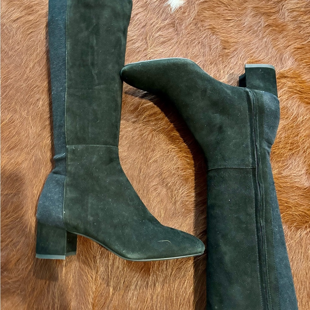 Aquatalia Black Suede Boots Made in Italy NEW
